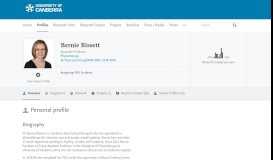 
							         Bernie BISSETT — University of Canberra Research Portal								  
							    