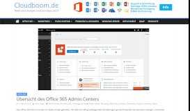 
							         Übersicht des Office 365 Admin Centers - Cloudboom.de								  
							    