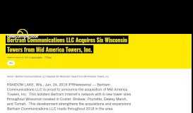 
							         Bertram Communications LLC Acquires Six Wisconsin Towers from ...								  
							    
