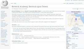
							         Berwick Academy, Berwick-upon-Tweed - Wikipedia								  
							    
