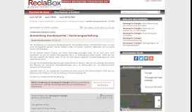 
							         Beschwerde: Anmeldung Kundenportal / Rechnungsertellung - Reclabox								  
							    