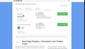 
							         Best Egg [Payday / Personal] Loan Online Login - CC Bank								  
							    