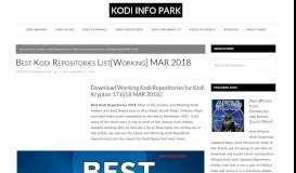 
							         Best Kodi Repositories List[Working] MAR 2018 - Kodi Info Park								  
							    