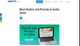 
							         Best Online Job Portals in India 2019 | sumHR								  
							    