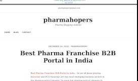 
							         Best Pharma Franchise B2B Portal in India – pharmahopers								  
							    