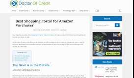 
							         Best Shopping Portal for Amazon Purchases - Doctor Of Credit								  
							    