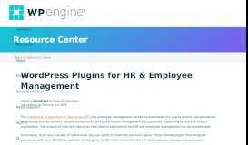 
							         Best WordPress Employee Management Plugins | WP Engine®								  
							    