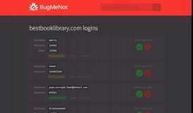 
							         bestbooklibrary.com passwords - BugMeNot								  
							    