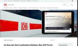 
							         Bestens informiert mit dem neuen ICE Portal | DB Inside Bahn								  
							    