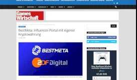 
							         BestMeta: Influencer-Portal mit eigener Kryptowährung ...								  
							    