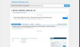 
							         beta-portal.uad.ac.id at WI. Selamat Datang di Portal Akademik ...								  
							    
