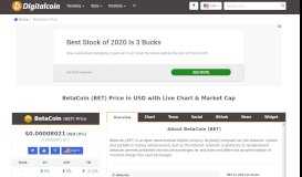 
							         BetaCoin (BET) Price, Chart & Market Cap | DigitalCoinPrice								  
							    