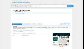 
							         beta.ebravo.pk at Website Informer. eBravo. Visit Beta EBravo.								  
							    