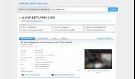 
							         betcapri.com at WI. All Sports Wagering, Horse Racing and ...								  
							    