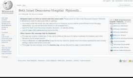 
							         Beth Israel Deaconess Hospital- Plymouth - Wikipedia								  
							    