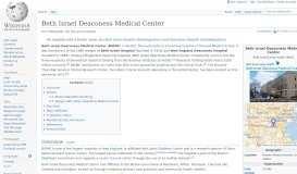 
							         Beth Israel Deaconess Medical Center - Wikipedia								  
							    