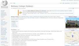 
							         Bethany College (Sydney) - Wikipedia								  
							    