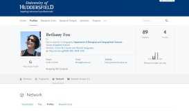 
							         Bethany Fox – Network — University of Huddersfield Research Portal								  
							    