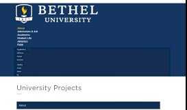 
							         Bethel Web Portal Project | Bethel University								  
							    