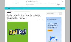 
							         Betika Mobile App download, Login, Registration, bonus - NBI ...								  
							    