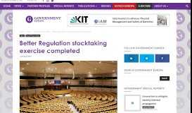 
							         Better Regulation stocktaking exercise completed | Government Europa								  
							    
