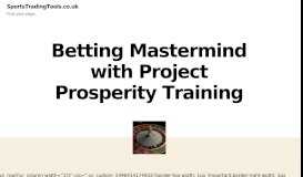 
							         Betting Mastermind (with free Project Prosperity Training ...								  
							    