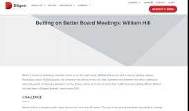 
							         Betting on Better Board Meetings: William Hill | - Diligent Corporation								  
							    