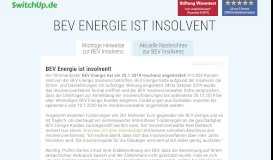 
							         BEV Energie Insolvenz: So gehen Sie richtig vor - SwitchUp								  
							    