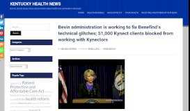 
							         Bevin administration is working to fix Benefind's technical glitches ...								  
							    