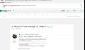 
							         Beware Scoot bookings via Krisflyer - Review of Scoot - TripAdvisor								  
							    