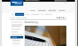 
							         Bewerbung - RWTH AACHEN UNIVERSITY - Deutsch								  
							    