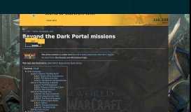 
							         Beyond the Dark Portal missions | WoWWiki | FANDOM powered by ...								  
							    