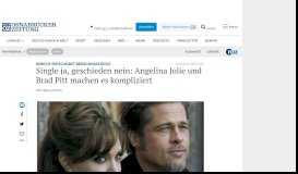 
							         Beziehungsstatus: Angelina Jolie und Brad Pitt machen es kompliziert								  
							    