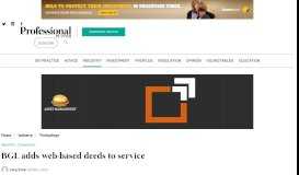 
							         BGL adds web-based deeds to service | Professional Planner								  
							    