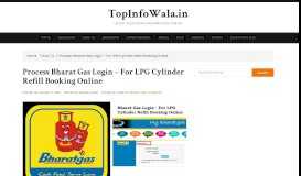 
							         Bharat Gas Login - For LPG Cylinder Refill Booking Online ...								  
							    