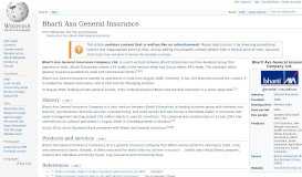 
							         Bharti AXA General Insurance - Wikipedia								  
							    