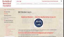 
							         BHF Member Log In – The Battle of Homestead Foundation								  
							    