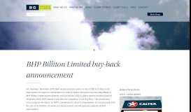 
							         BHP Billiton Limited buy-back announcement | BG Private Clients								  
							    