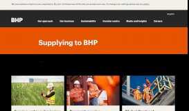 
							         BHP | Supplying to BHP								  
							    