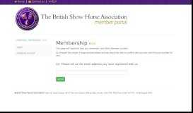 
							         BHSA - Member Portal - British Show Horse Association								  
							    