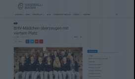 
							         BHV-Mädchen überzeugen mit viertem Platz | News | Das Handball ...								  
							    