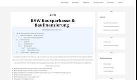 
							         BHW Finanzdienstleister - die Bausparkasse auf www.bhw.de								  
							    