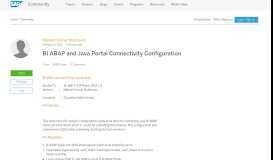 
							         BI ABAP and Java Portal Connectivity Configuration | SAP Blogs								  
							    