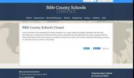 
							         Bibb County Schools Closed - Bibb County School District								  
							    