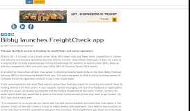 
							         Bibby launches FreightCheck app | AJOT.COM								  
							    
