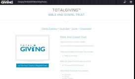 
							         Bible And Gospel Trust - TotalGiving™ - Donate to Charity ...								  
							    