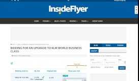 
							         Bidding for an Upgrade to KLM World Business Class - InsideFlyer								  
							    