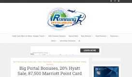 
							         Big Portal Bonuses, 20% Hyatt Sale, 87,500 Marriott Point Card Offer ...								  
							    