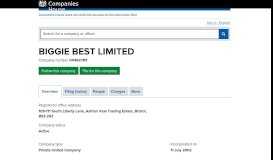 
							         BIGGIE BEST LIMITED - Overview (free company information ...								  
							    