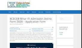 
							         Bihar ITI Admission Online Form 2019 - Bihar Job Portal								  
							    
